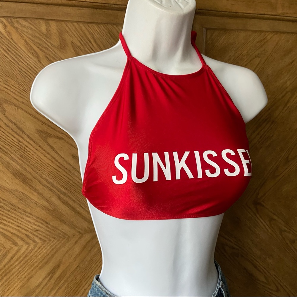 Forever21 Red Sunkissed Halter Top Swimsuit